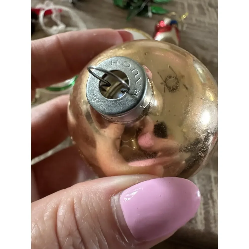 Lot Of 12 Vintage Christmas Ornaments Glass Wood Kurt Adler West Germany Poland